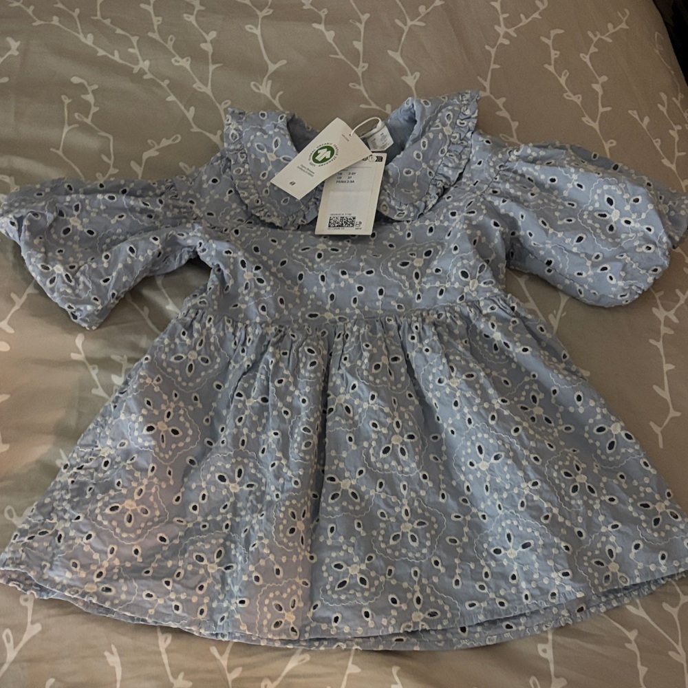 H&M Light Blue Eyelet Kids Dress